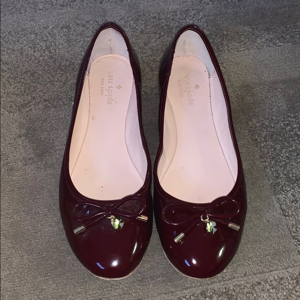 Red patent leather Kate spade flats 8.5